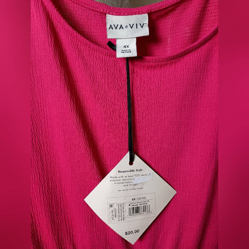 Ava & Viv 🩷 Women's Sleeveless Empire Waist Dress 4X - Picture 6 of 7
